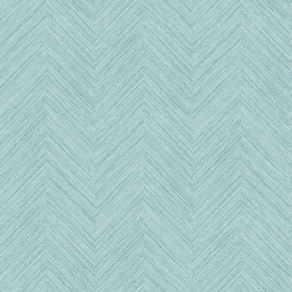 Chesapeake Caladesi Aqua Faux Linen Wallpaper, 20.5-in by 33-ft