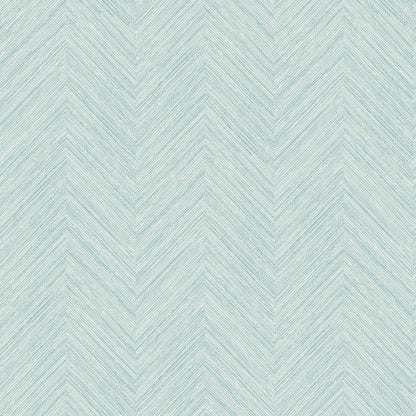 Chesapeake Caladesi Teal Faux Linen Wallpaper, 20.5-in by 33-ft