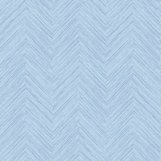 Chesapeake Caladesi Light Blue Faux Linen Wallpaper, 20.5-in by 33-ft