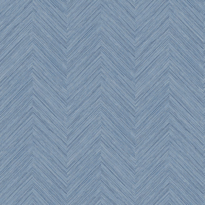 Chesapeake Caladesi Blue Linen Wallpaper, 20.5-in by 33-ft