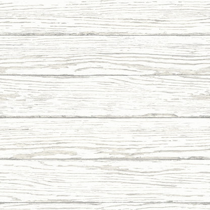 Chesapeake Rehoboth White Distressed Wood Wallpaper, 20.5-in by 33-ft