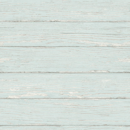 Chesapeake Rehoboth Aqua Distressed Wood Wallpaper, 20.5-in by 33-ft