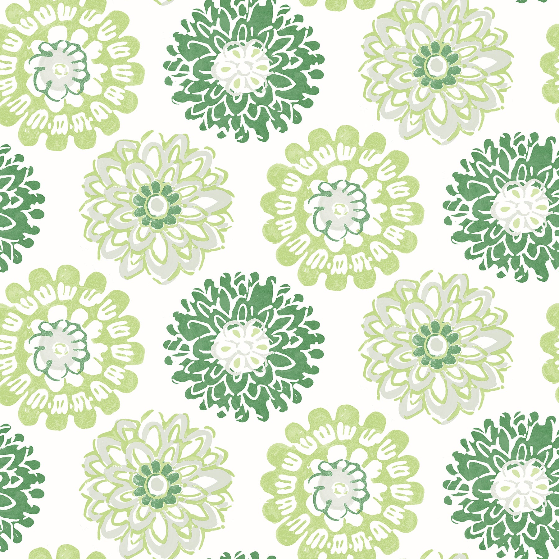 Chesapeake Sunkissed Green Floral Wallpaper, 20.5-in by 33-ft