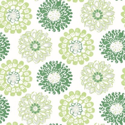 Chesapeake Sunkissed Green Floral Wallpaper, 20.5-in by 33-ft