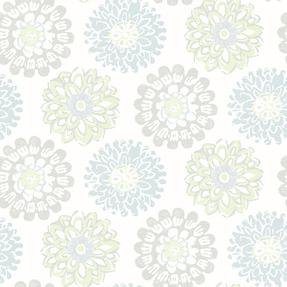 Chesapeake Sunkissed Light Green Green Floral Wallpaper, 20.5-in by 33-ft