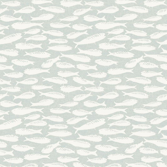 Chesapeake Nunkie Light Blue Sardine Wallpaper, 20.5-in by 33-ft