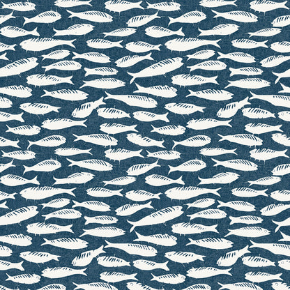 Chesapeake Nunkie Navy Sardine Wallpaper, 20.5-in by 33-ft