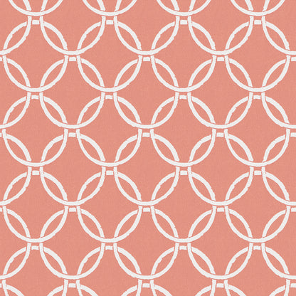 Chesapeake Quelala Coral Ring Ogee Wallpaper, 20.5-in by 33-ft