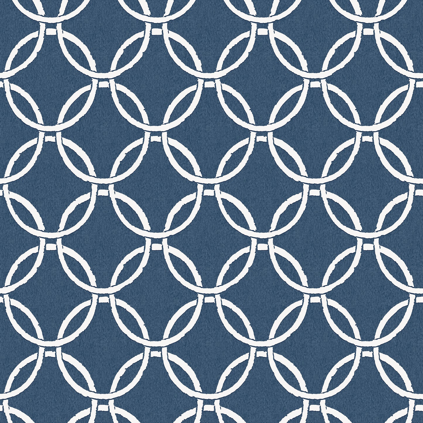 Chesapeake Quelala Navy Ring Ogee Wallpaper, 20.5-in by 33-ft