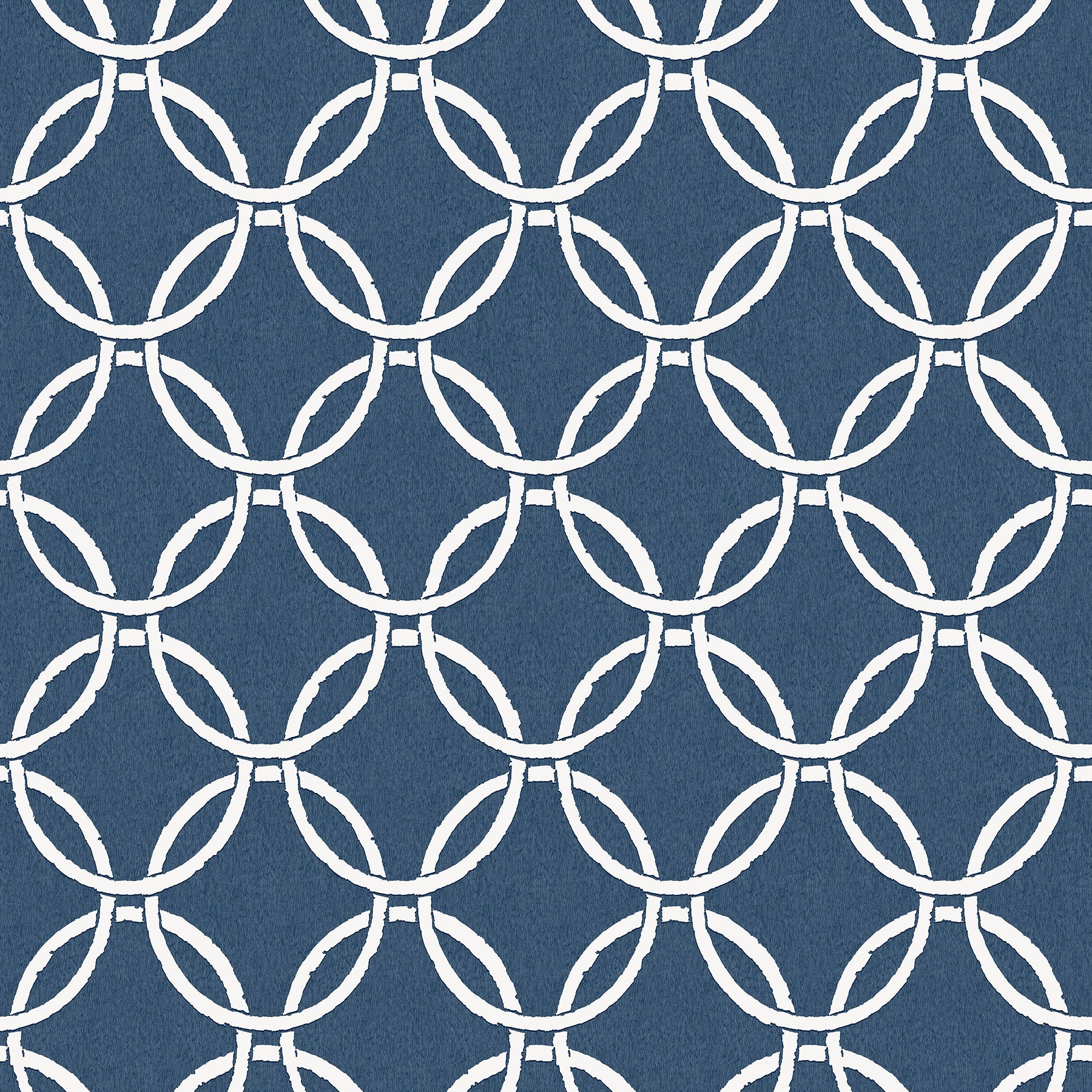 Chesapeake Quelala Navy Ring Ogee Wallpaper, 20.5-in by 33-ft