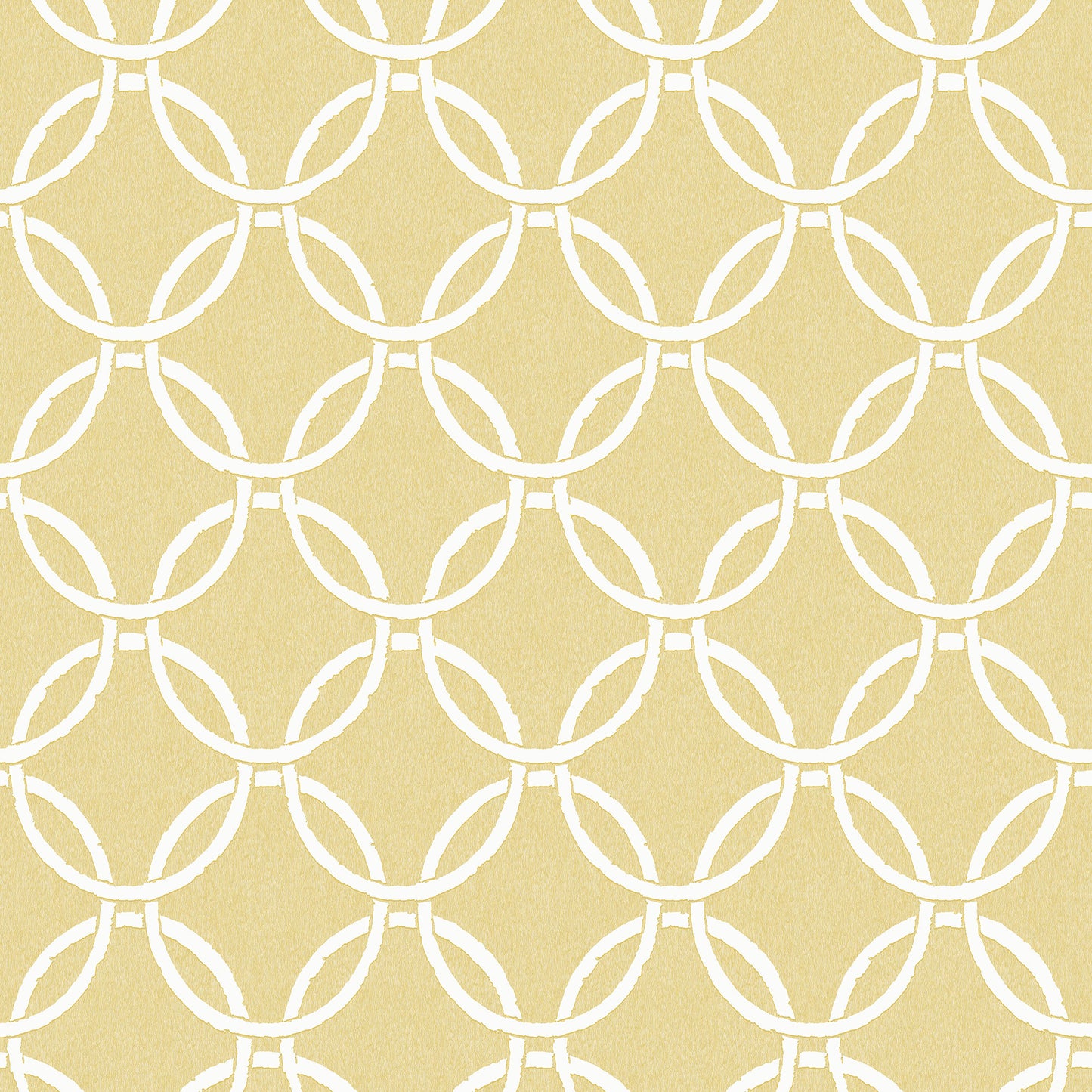 Chesapeake Quelala Yellow Ring Ogee Wallpaper, 20.5-in by 33-ft