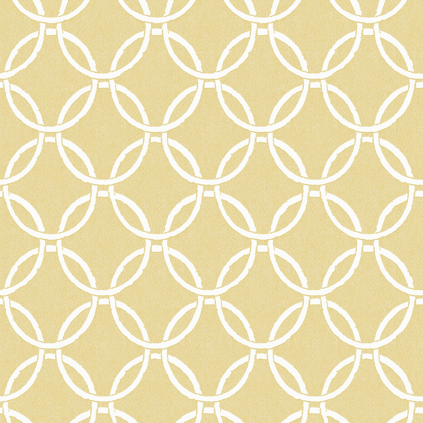 Chesapeake Quelala Yellow Ring Ogee Wallpaper, 20.5-in by 33-ft