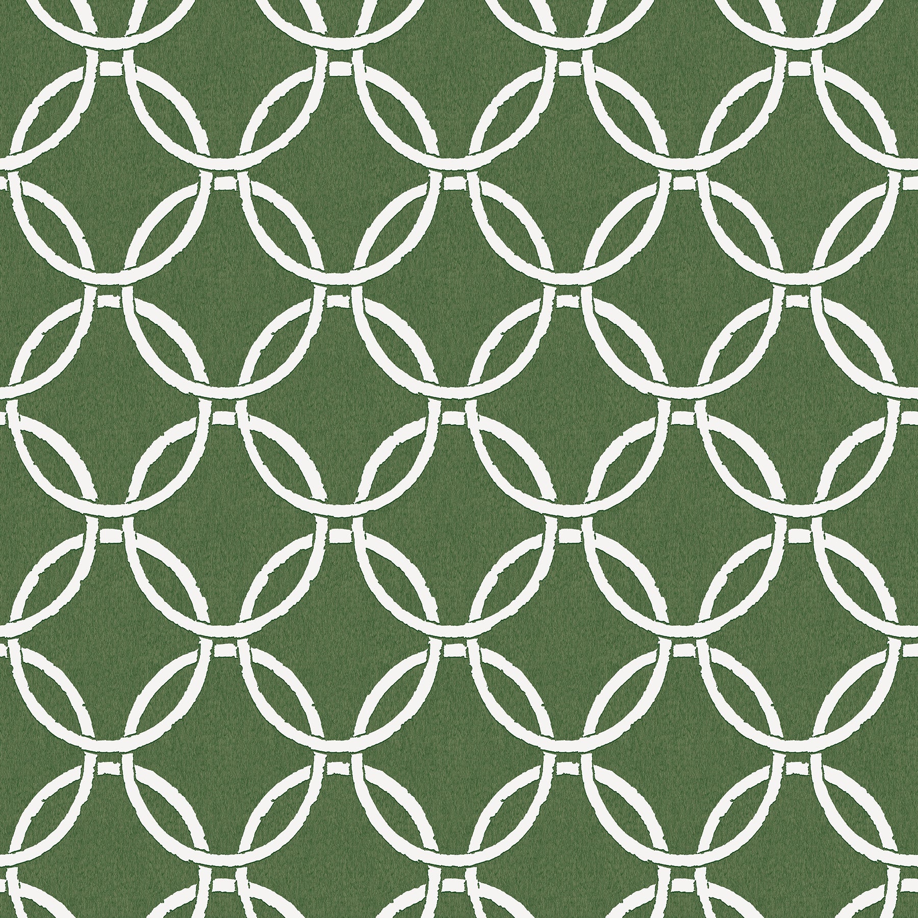 Chesapeake Quelala Green Ring Ogee Wallpaper, 20.5-in by 33-ft