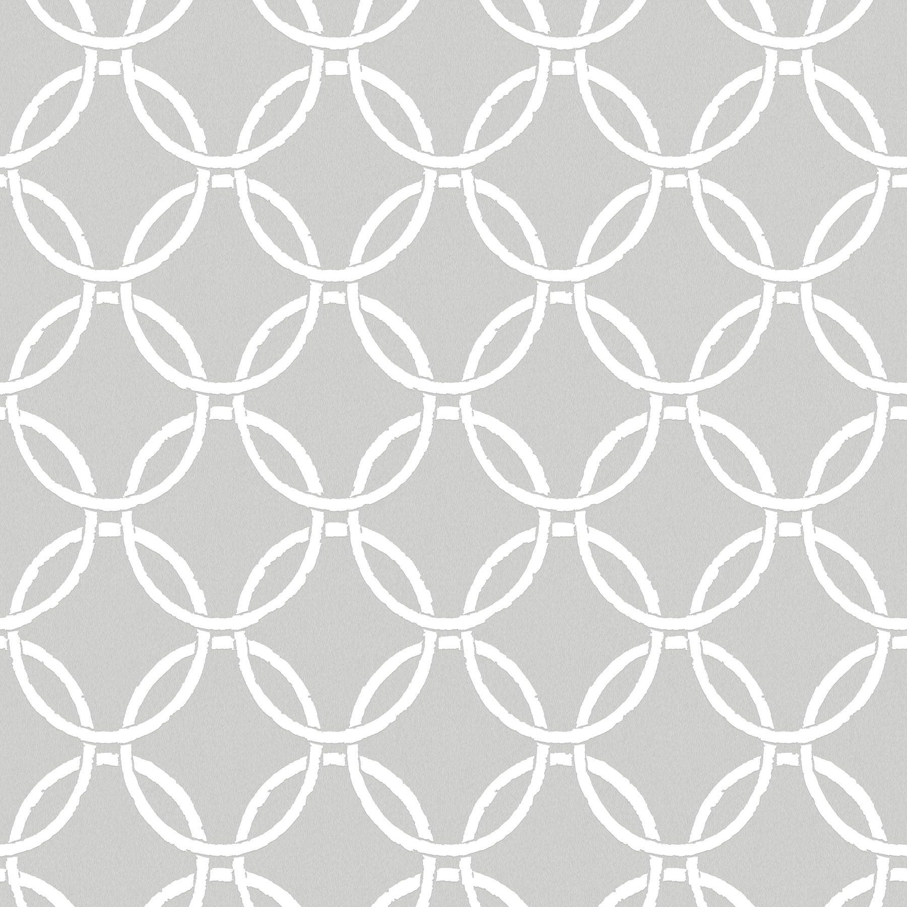 Chesapeake Quelala Grey Ring Ogee Wallpaper, 20.5-in by 33-ft