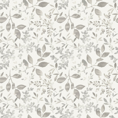 Chesapeake Tinker Grey Woodland Botanical Wallpaper, 20.5-in by 33-ft