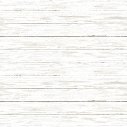 Chesapeake Ozma White Wood Plank Wallpaper, 20.5-in by 33-ft