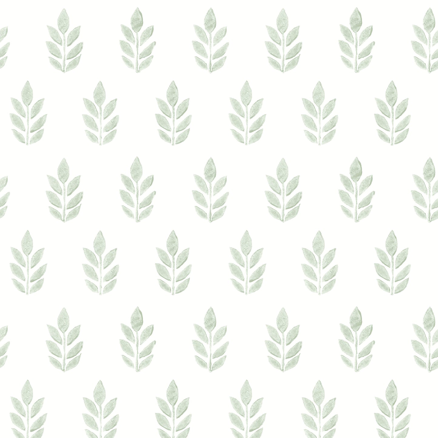 Chesapeake Ervic Green Leaf Block Print Wallpaper, 20.5-in by 33-ft