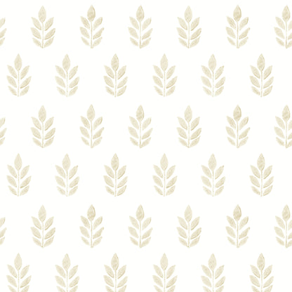 Chesapeake Ervic Blue Leaf Block Print Wallpaper, 20.5-in by 33-ft