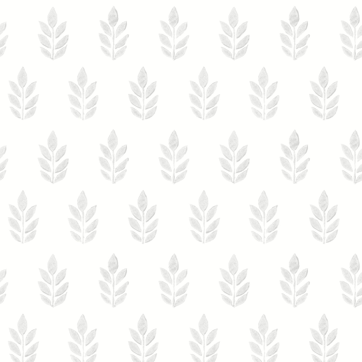 Chesapeake Ervic Light Grey Leaf Block Print Wallpaper, 20.5-in by 33-ft