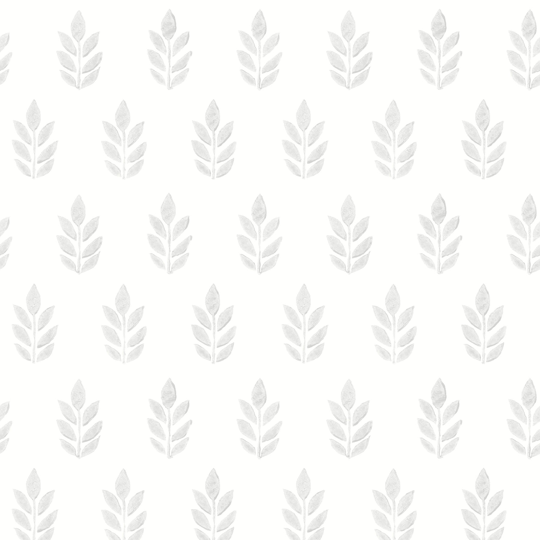 Chesapeake Ervic Light Grey Leaf Block Print Wallpaper, 20.5-in by 33-ft