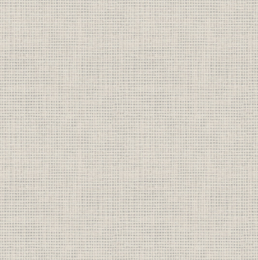 Chesapeake Nimmie Light Grey Basketweave Wallpaper, 20.5-in by 33-ft