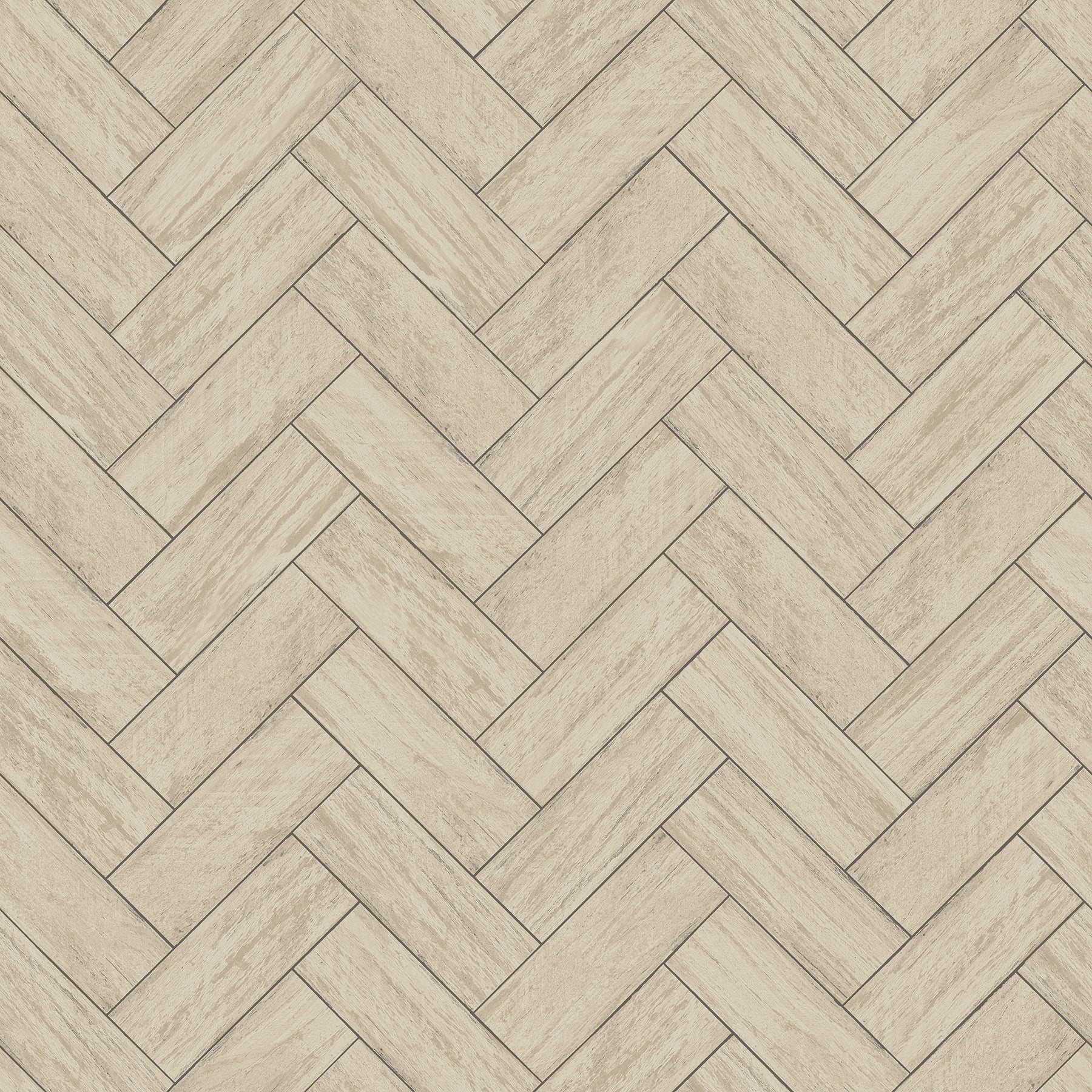 Chesapeake Kaliko Taupe Wood Herringbone Wallpaper, 20.5-in by 33-ft