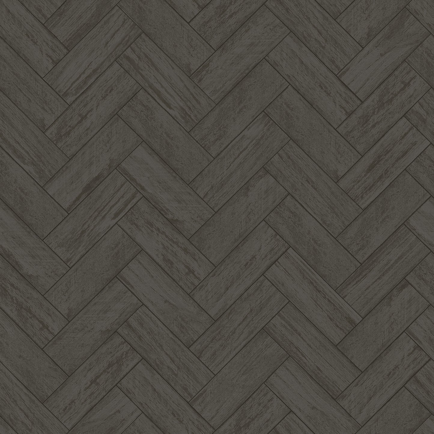 Chesapeake Kaliko Dark Grey Wood Herringbone Wallpaper, 20.5-in by 33-ft