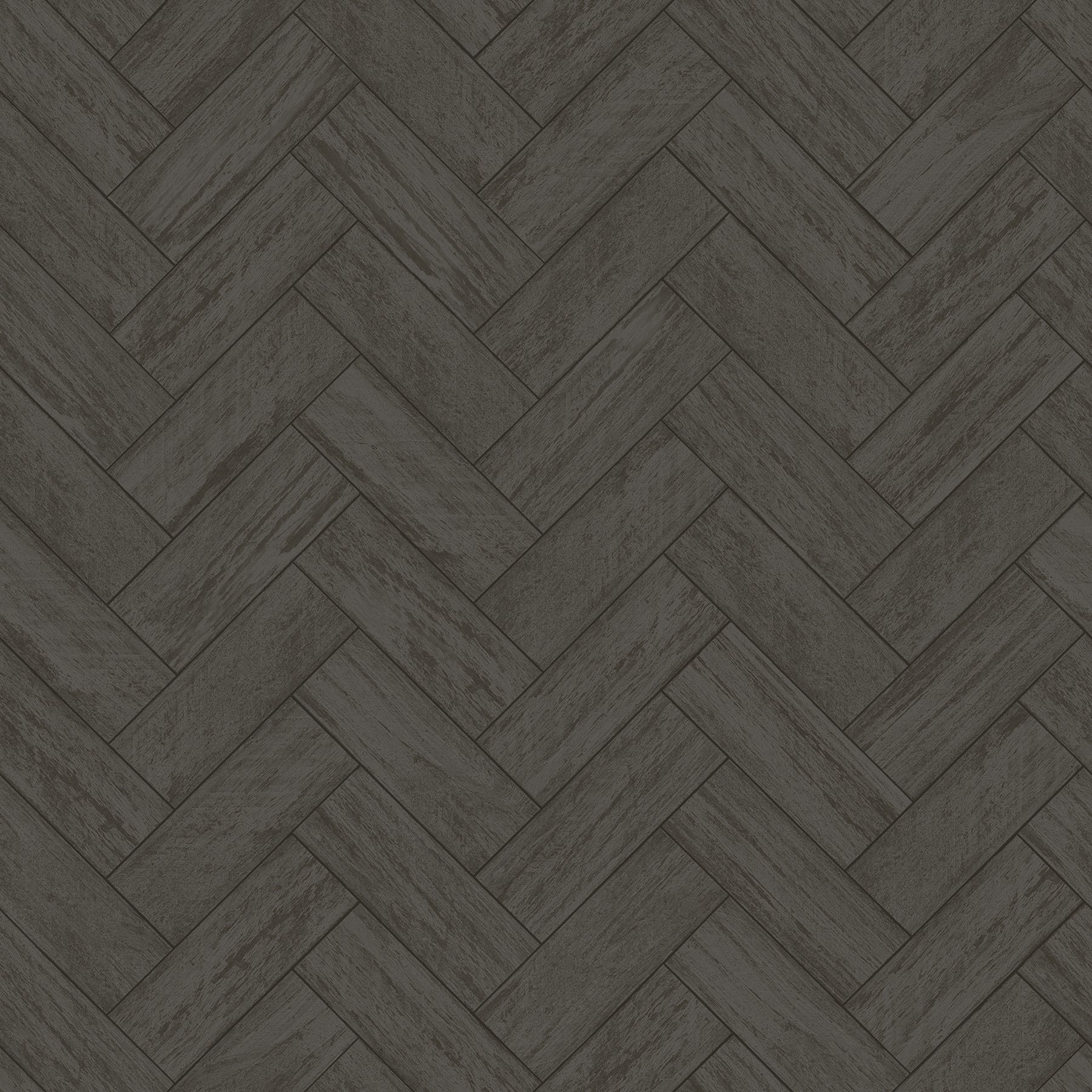 Chesapeake Kaliko Dark Grey Wood Herringbone Wallpaper, 20.5-in by 33-ft