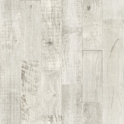 Chesapeake Chebacco Light Grey Wooden Planks Wallpaper, 20.5-in by 33-ft