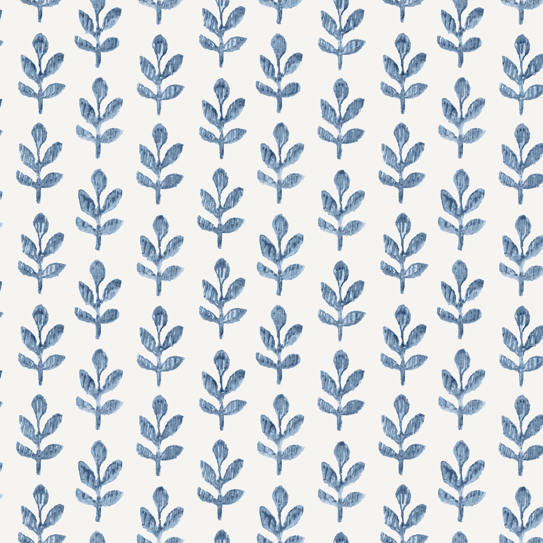 Chesapeake Whiskers Blue Leaf Wallpaper, 20.5-in by 33-ft