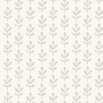 Chesapeake Whiskers Light Grey Leaf Wallpaper, 20.5-in by 33-ft