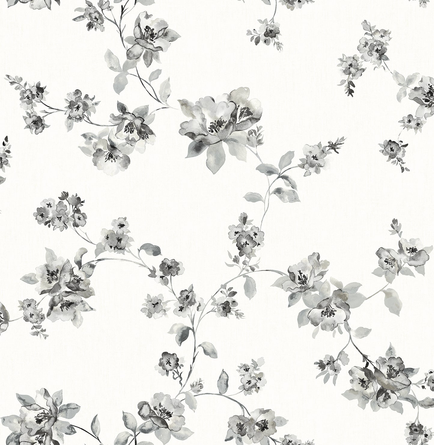 Chesapeake Cyrus Charcoal Festive Floral Wallpaper, 20.5-in by 33-ft