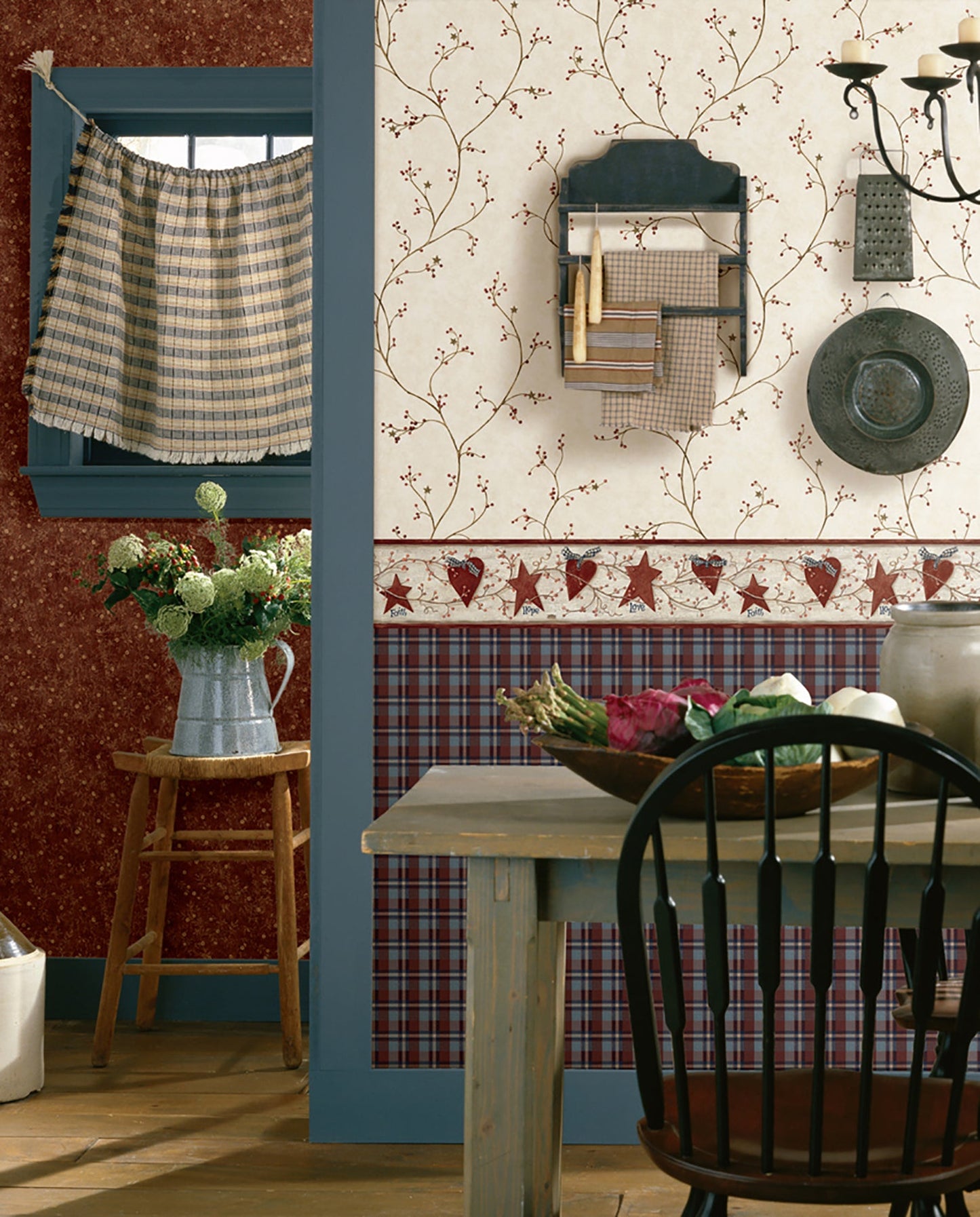 Chesapeake Justine Khaki Berry Trail Wallpaper, 20.5-in by 33-ft