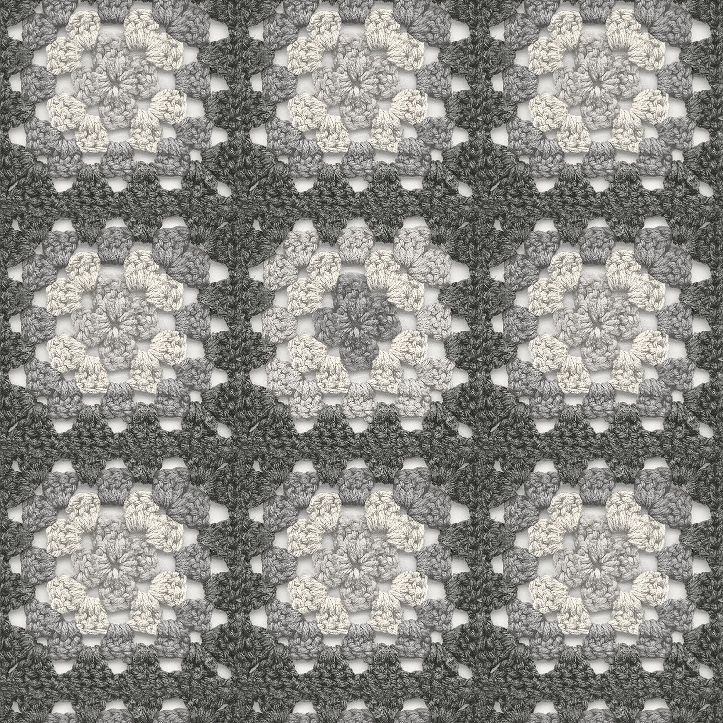 Chesapeake Maud Grey Crochet Geometric Wallpaper, 20.5-in by 33-ft