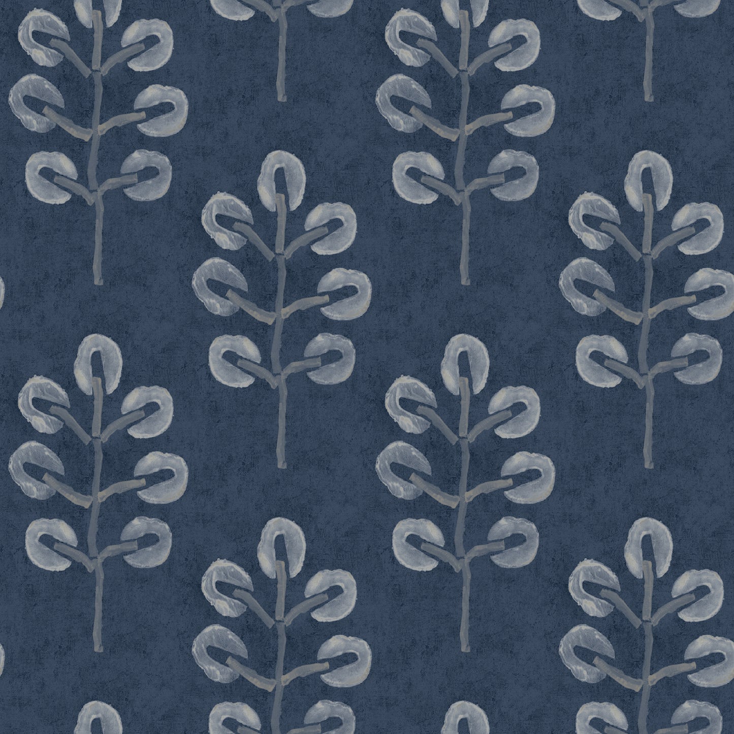 Chesapeake Plum Tree Dark Blue Botanical Wallpaper, 20.5-in by 33-ft