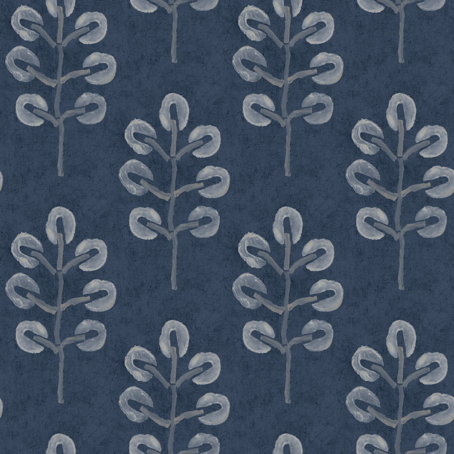 Chesapeake Plum Tree Dark Blue Botanical Wallpaper, 20.5-in by 33-ft