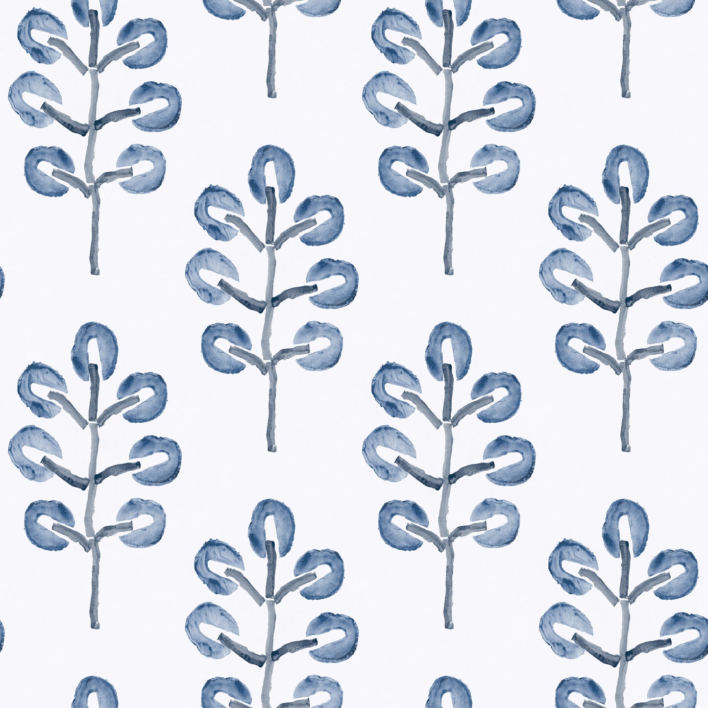 Chesapeake Plum Tree Blue Botanical Wallpaper, 20.5-in by 33-ft