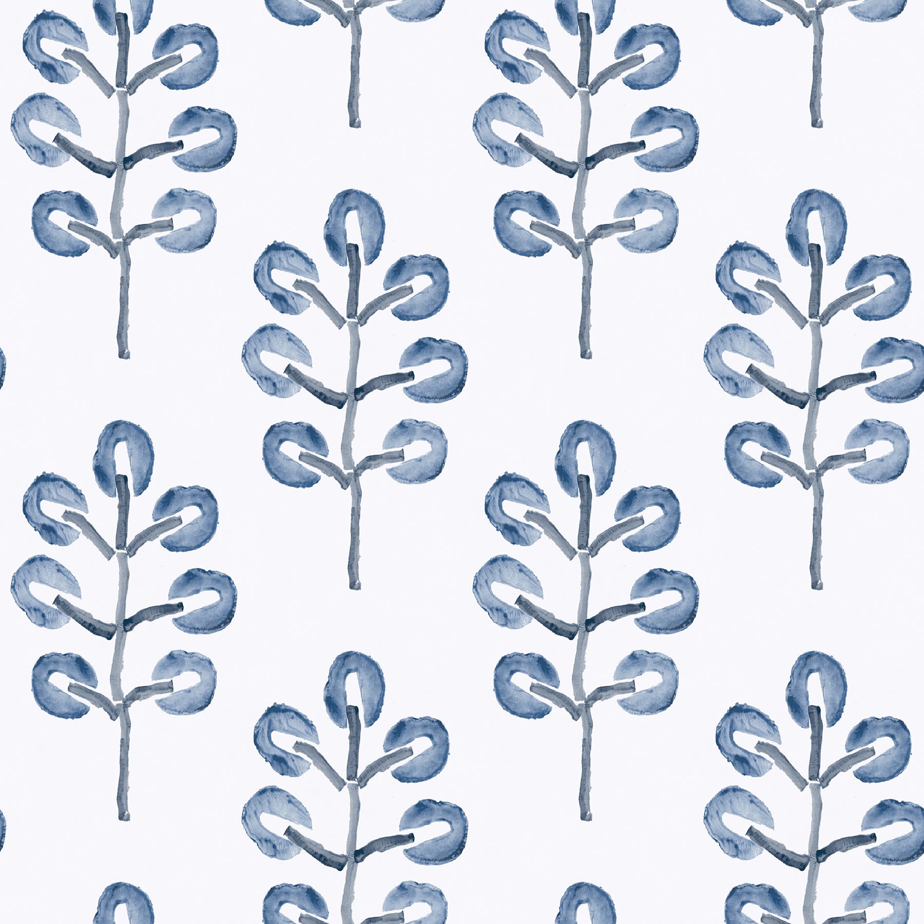 Chesapeake Plum Tree Blue Botanical Wallpaper, 20.5-in by 33-ft