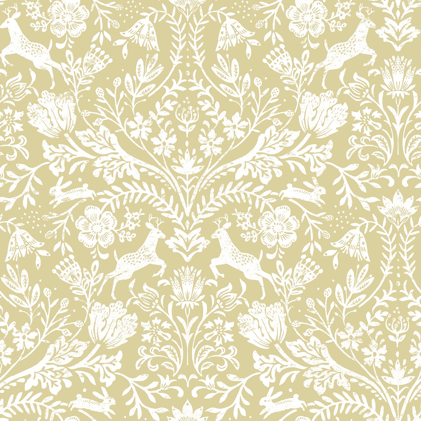 Chesapeake Forest Dance Honey Damask Wallpaper, 20.5-in by 33-ft