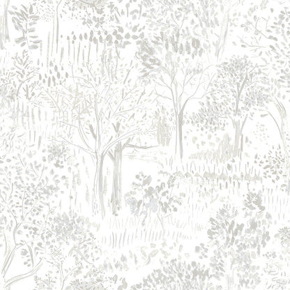 Chesapeake Walden Grey Forest Wallpaper, 20.5-in by 33-ft