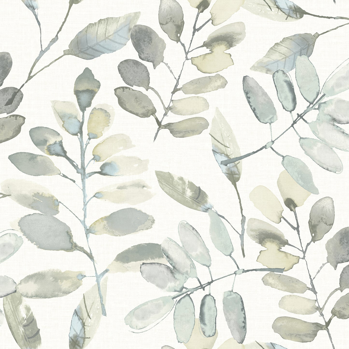 Chesapeake Pinnate Grey Leaves Wallpaper, 20.5-in by 33-ft