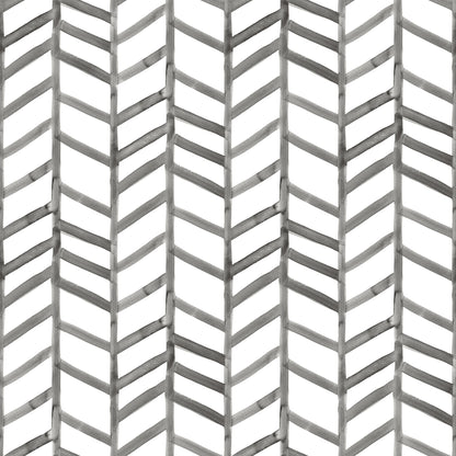 Chesapeake Fletching Black Geometric Wallpaper, 20.5-in by 33-ft