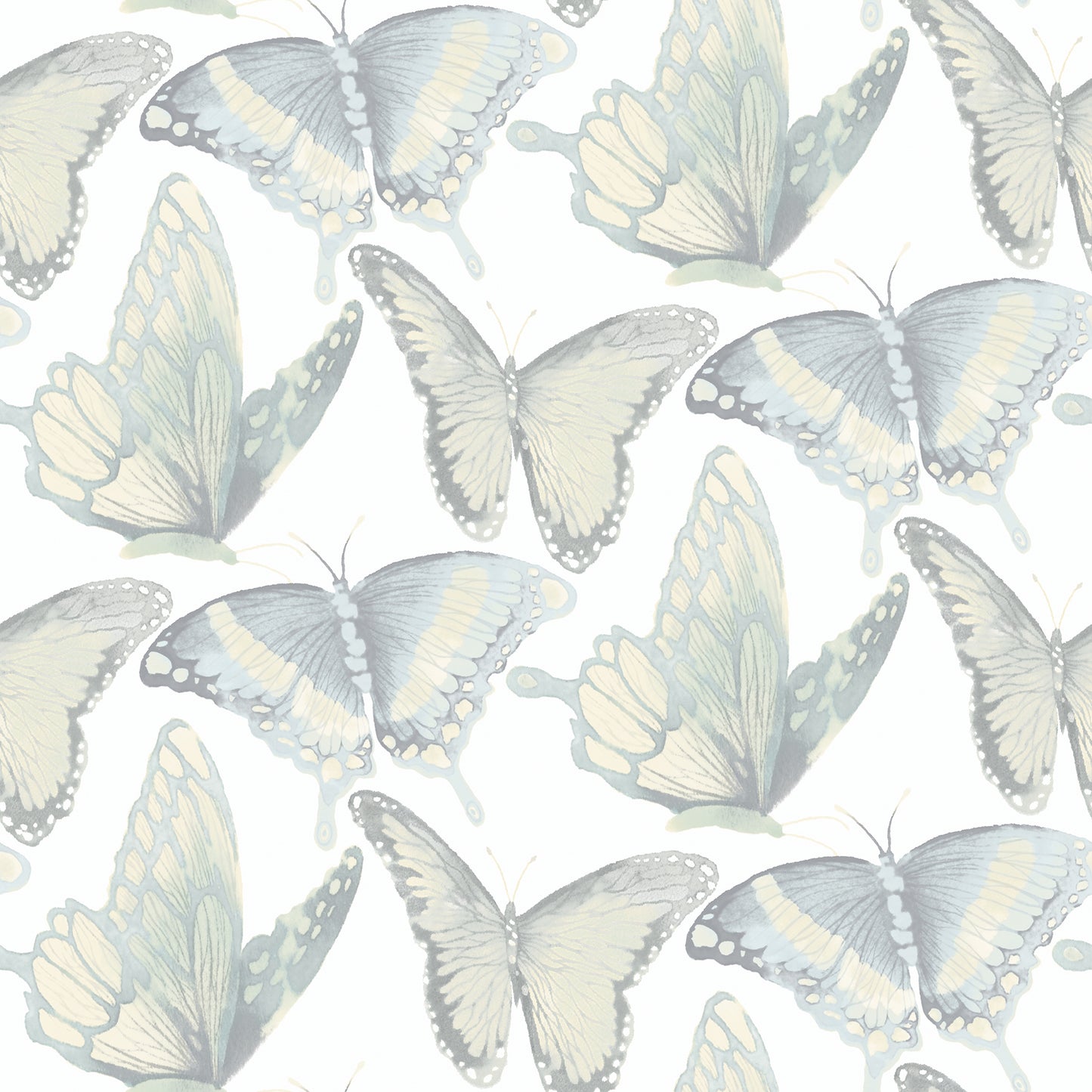 Chesapeake Janetta Mint Butterfly Wallpaper, 20.5-in by 33-ft