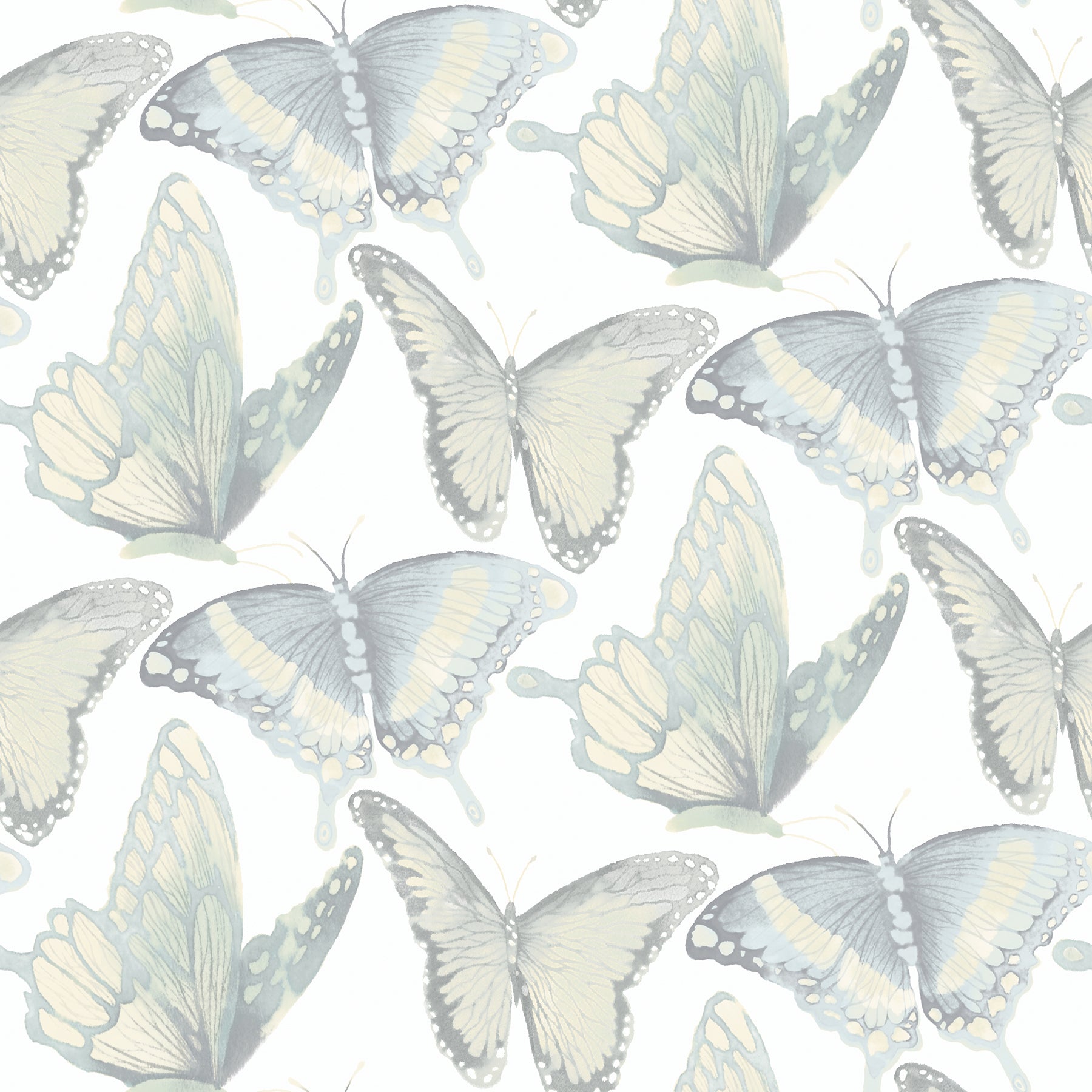 Chesapeake Janetta Mint Butterfly Wallpaper, 20.5-in by 33-ft