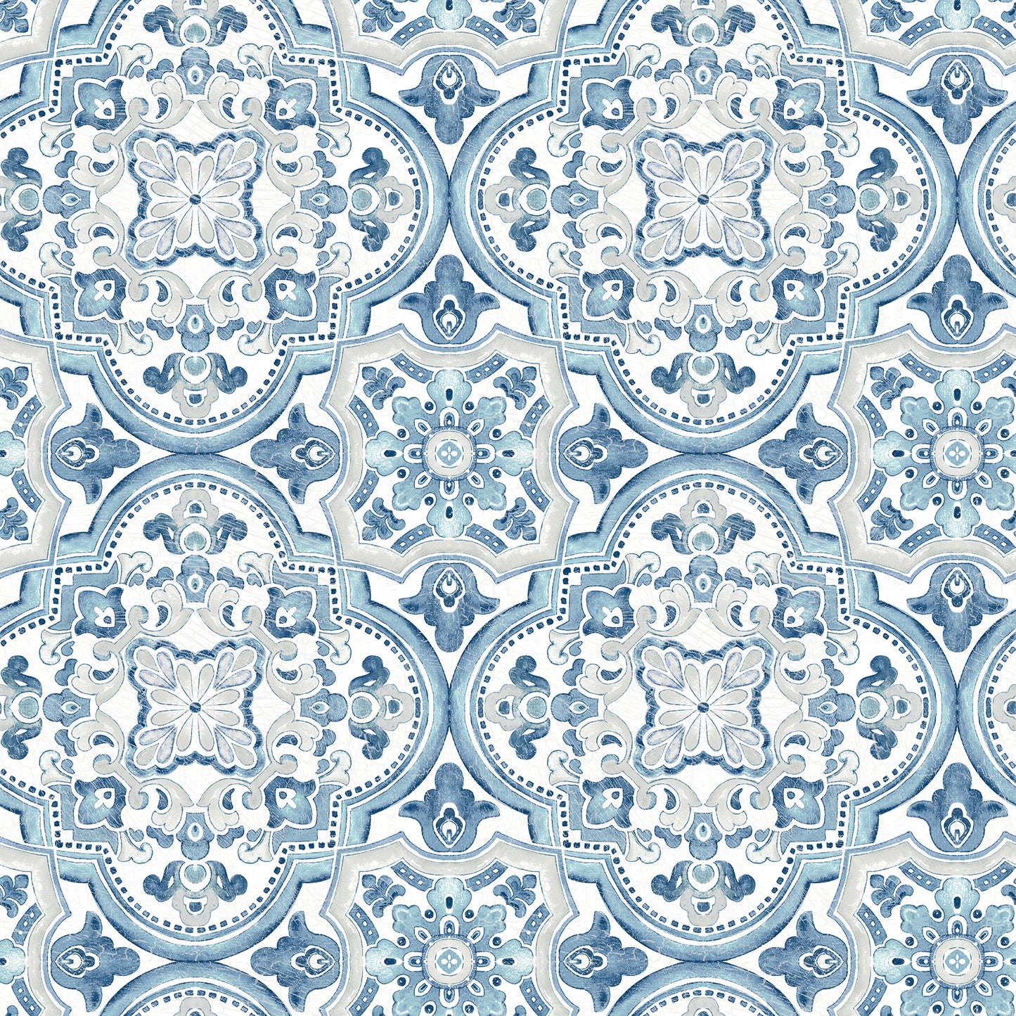 Chesapeake Concord Blue Medallion Wallpaper, 20.5-in by 33-ft