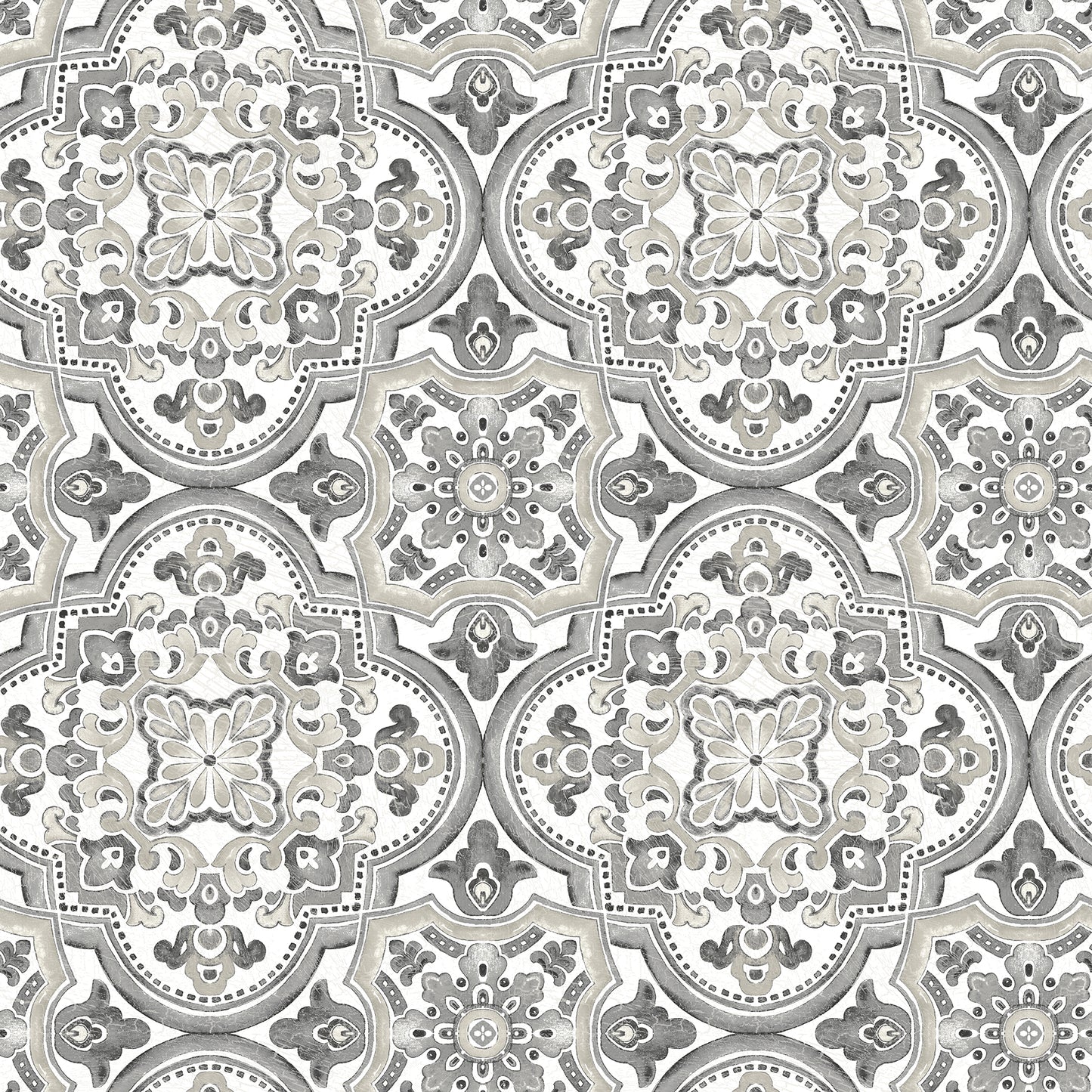 Chesapeake Concord Black Medallion Wallpaper, 20.5-in by 33-ft