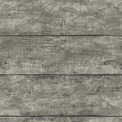 Chesapeake Cabin Charcoal Wood Planks Wallpaper, 20.5-in by 33-ft