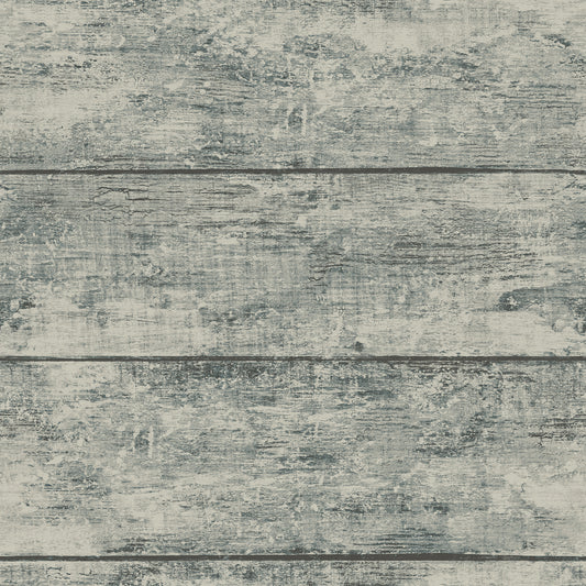 Chesapeake Cabin Teal Wood Planks Wallpaper, 20.5-in by 33-ft