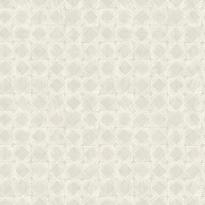 Chesapeake Button Block Light Grey Geometric Wallpaper, 20.5-in by 33-ft