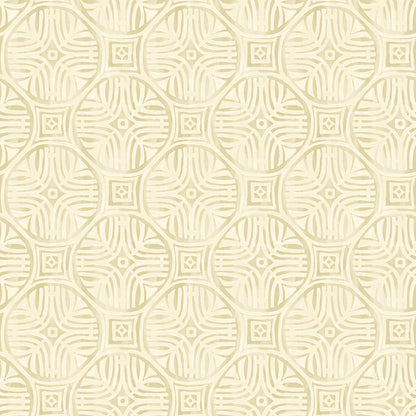 Chesapeake Sandee Butter Medallion Wallpaper, 20.5-in by 33-ft